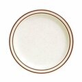 Tuxton China Bahamas 8.13 in. Narrow Rim with Brown Speckle Plate - White - 3 Dozen TBS-022